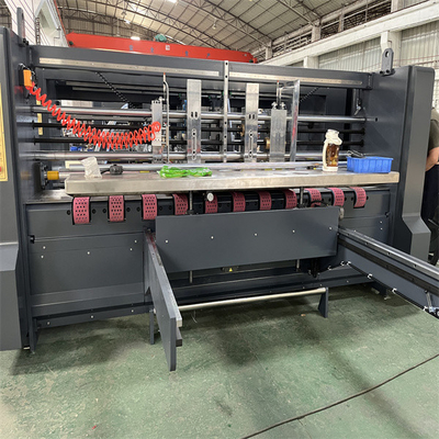 Blauwe automatische lijmmachine gegolfde doos hoge precisie met hechtingen