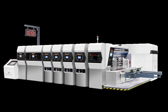 Hoge efficiëntie Volledig automatische stalen flexoprinting kartonnen doos slotmachine
