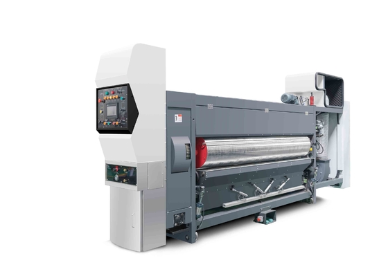 Cardboard Lead Edge Vacuum Transfer 4 Kleurenprinter+Slotter+Die Cutter+Vibrator+Stacker